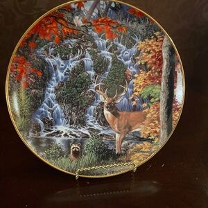 Wilderness Reflections Deer Buck Stags Fall Plate